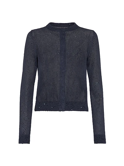 Linen and Silk Diamond Yarn Cardigan