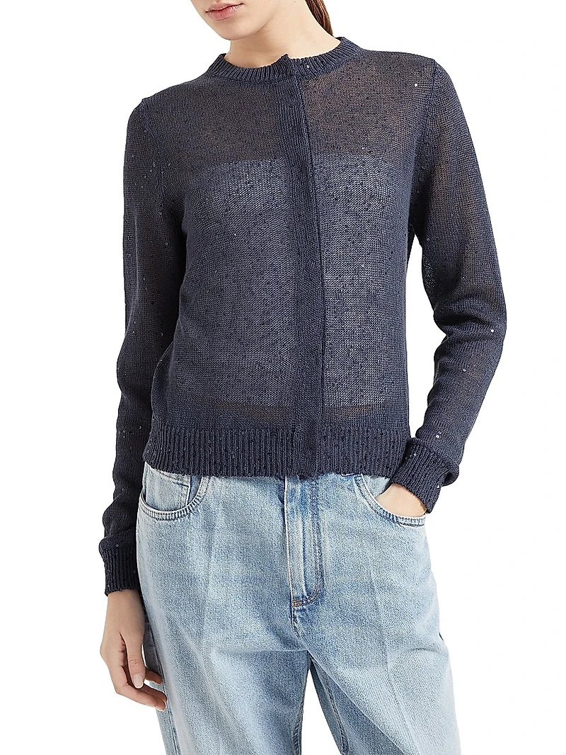 Linen and Silk Diamond Yarn Cardigan