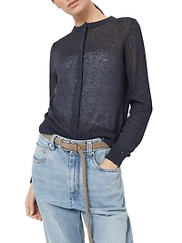 Linen and Silk Diamond Yarn Cardigan