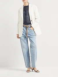Linen and Silk Diamond Yarn Cardigan