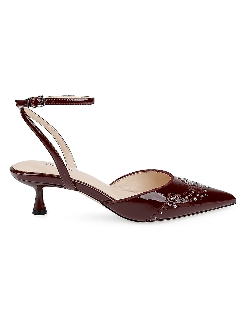 Liana 45MM Patent Leather Kitten-Heel Pumps