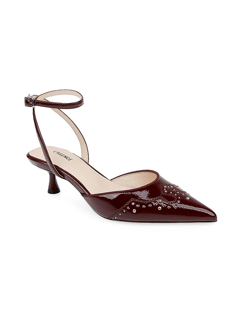 Liana 45MM Patent Leather Kitten-Heel Pumps