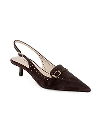 Lourdes 45MM Suede Slingback Pumps