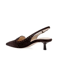 Lourdes 45MM Suede Slingback Pumps
