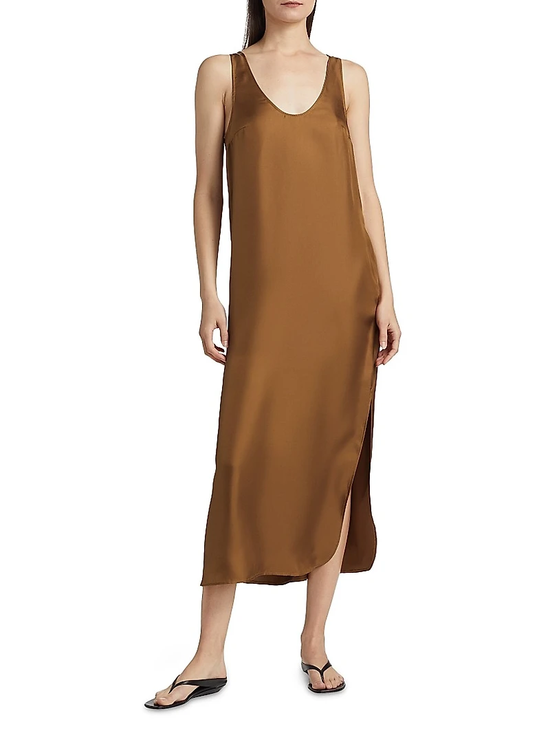 Nada Silk Shift Midi Dress