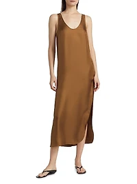Nada Silk Shift Midi Dress