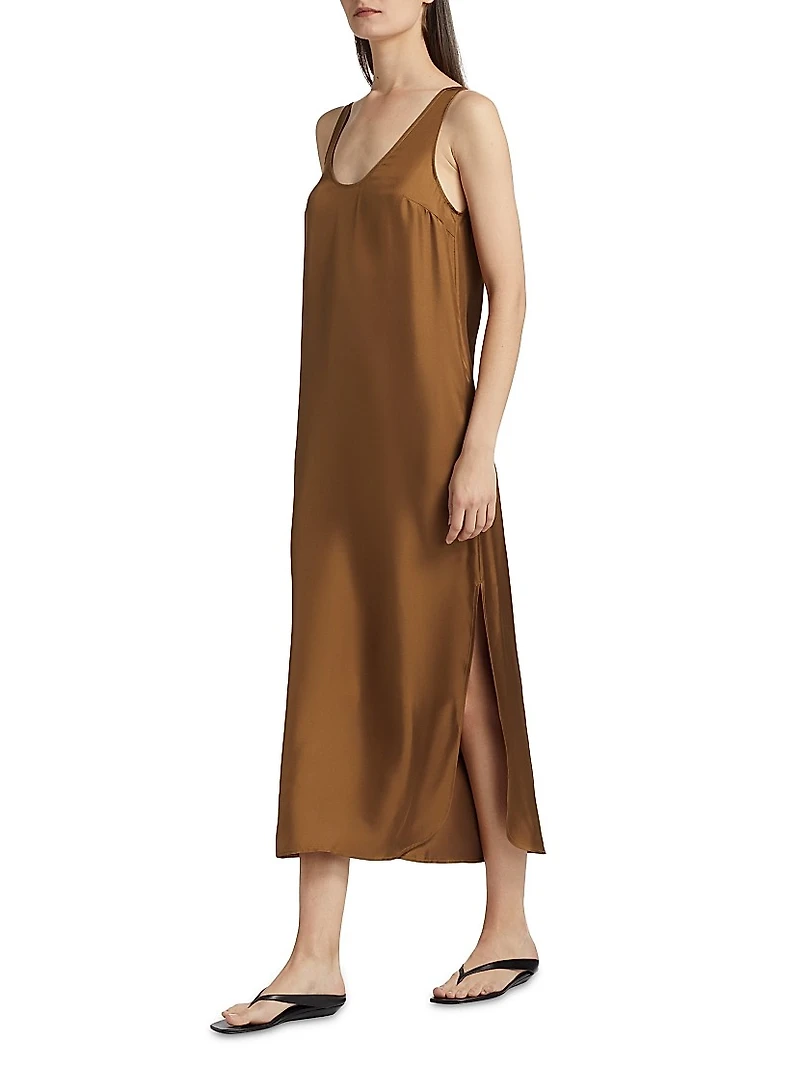 Nada Silk Shift Midi Dress