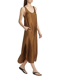 Nada Silk Shift Midi Dress