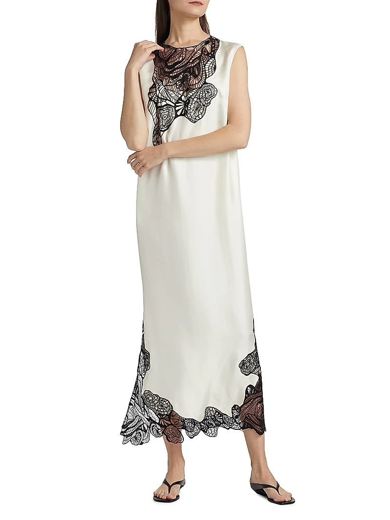 Uma Silk Sleeveless Midi Dress