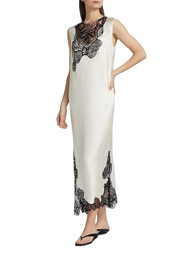 Uma Silk Sleeveless Midi Dress