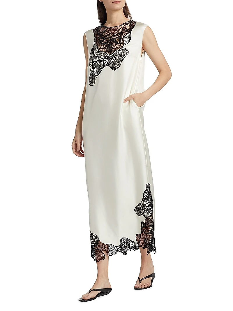 Uma Silk Sleeveless Midi Dress