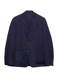 Single Breasted Cotton Blend Blazer