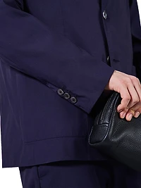 Single Breasted Cotton Blend Blazer