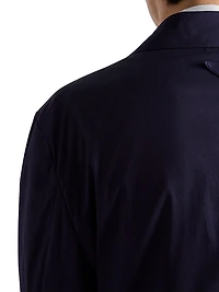 Single Breasted Cotton Blend Blazer