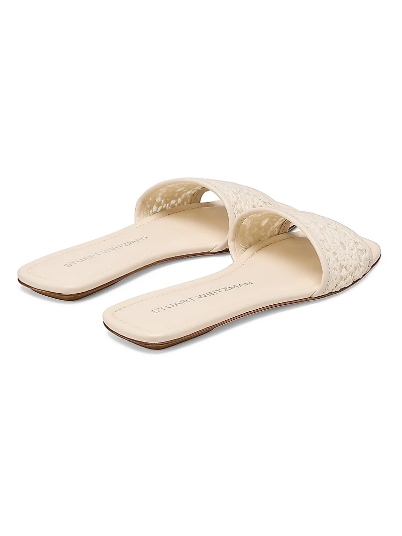 Fia Crochet Leather Flat Sandals