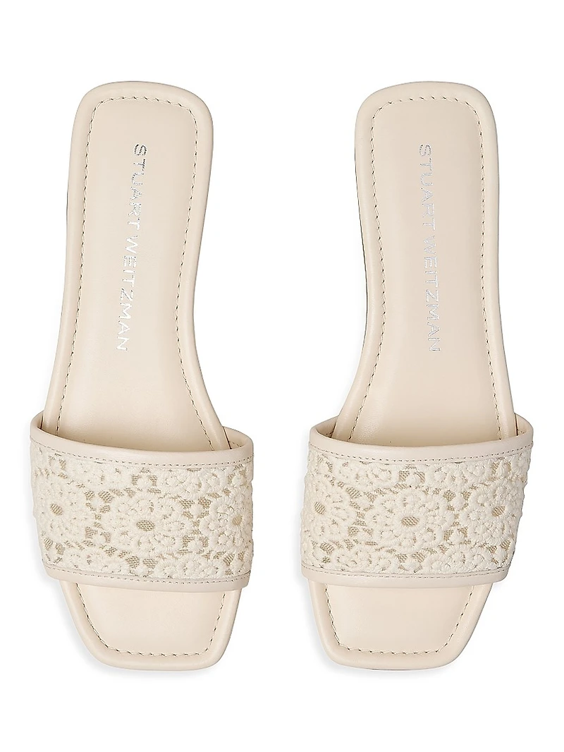 Fia Crochet Leather Flat Sandals