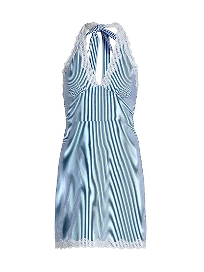 Lilya Halterneck Cotton Minidress