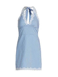 Lilya Halterneck Cotton Minidress