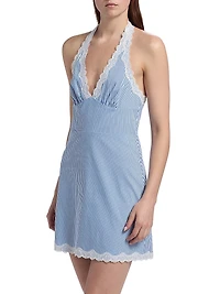 Lilya Halterneck Cotton Minidress