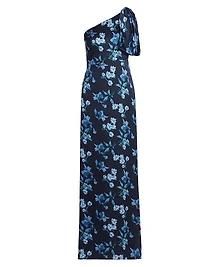 Chelsea Floral One-Shoulder Gown