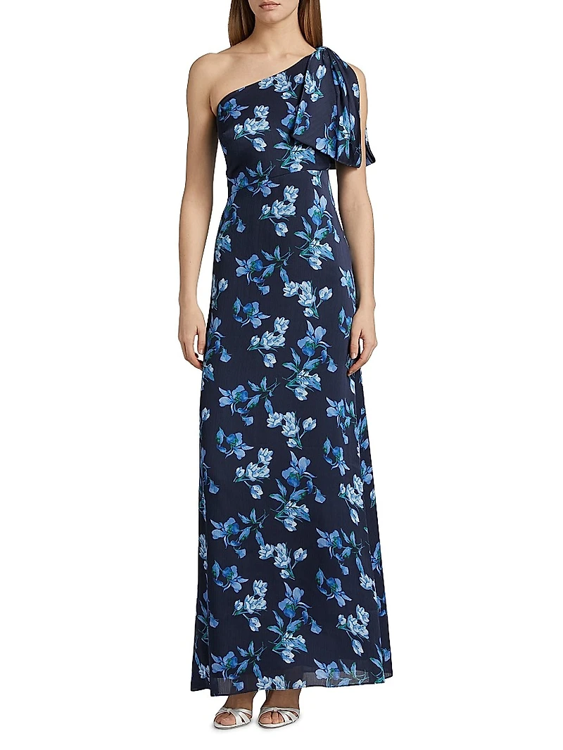 Chelsea Floral One-Shoulder Gown