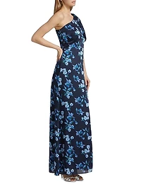 Chelsea Floral One-Shoulder Gown