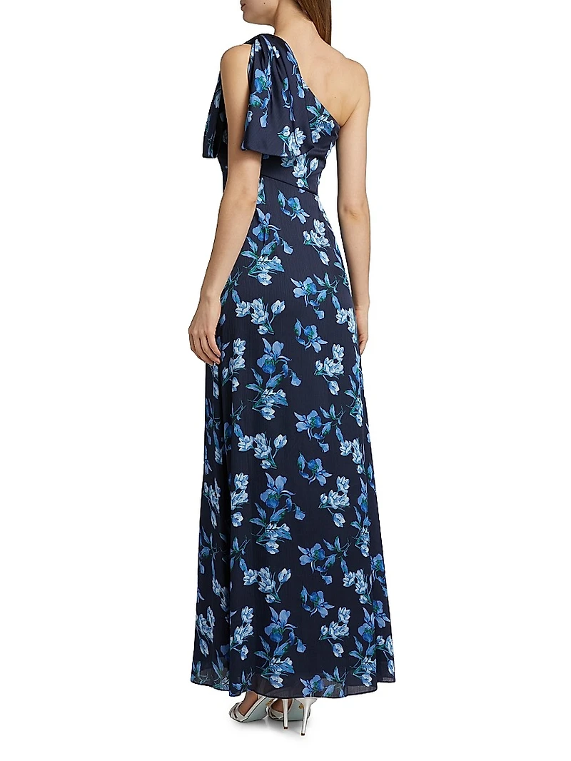 Chelsea Floral One-Shoulder Gown