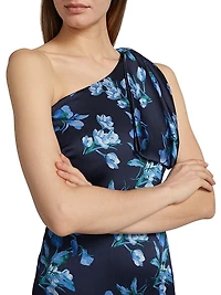 Chelsea Floral One-Shoulder Gown