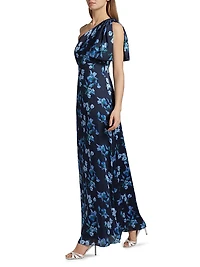 Chelsea Floral One-Shoulder Gown