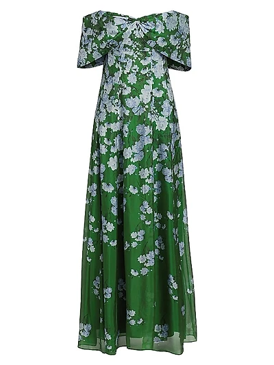 Kennedy Floral Off-The Shoulder Gown