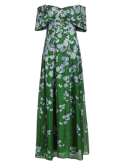 Kennedy Floral Off-The Shoulder Gown