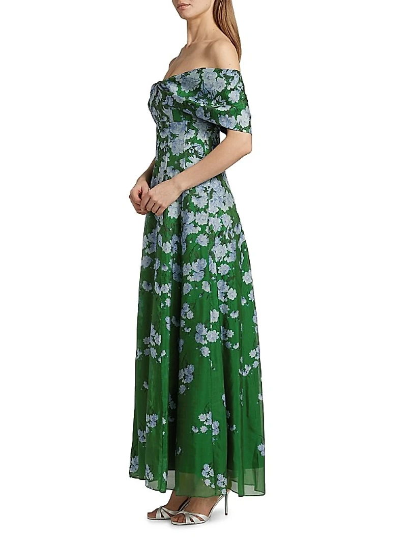 Kennedy Floral Off-The Shoulder Gown