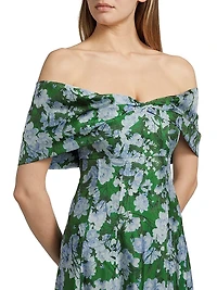 Kennedy Floral Off-The Shoulder Gown