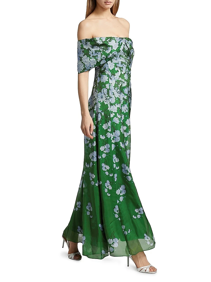 Kennedy Floral Off-The Shoulder Gown