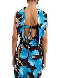 Ingrid Floral Draped Cowl Gown