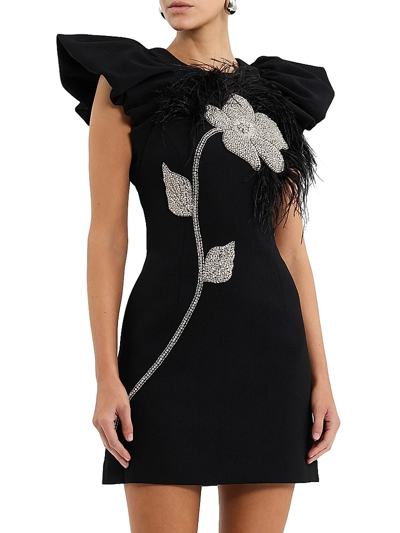 Starlight Embellished Cap-Sleeve Minidress