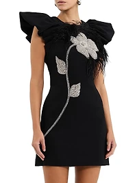 Starlight Embellished Cap-Sleeve Minidress
