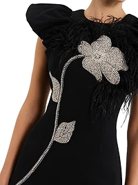 Starlight Embellished Cap-Sleeve Minidress