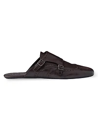 Double Monk Strap Leather Mules