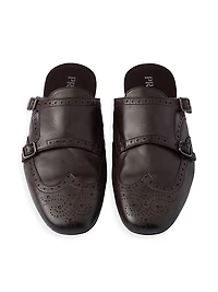 Double Monk Strap Leather Mules