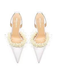 85MM Embellished Crepe Satin Slingback Pumps