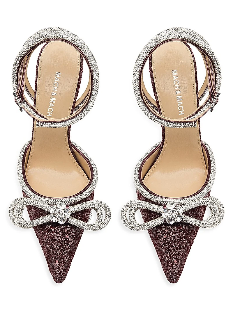 95MM Embellished Glitter Satin Pumps