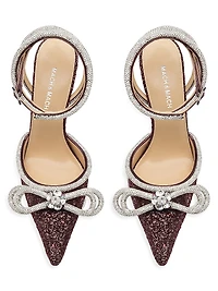 95MM Embellished Glitter Satin Pumps