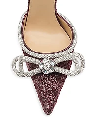 95MM Embellished Glitter Satin Pumps