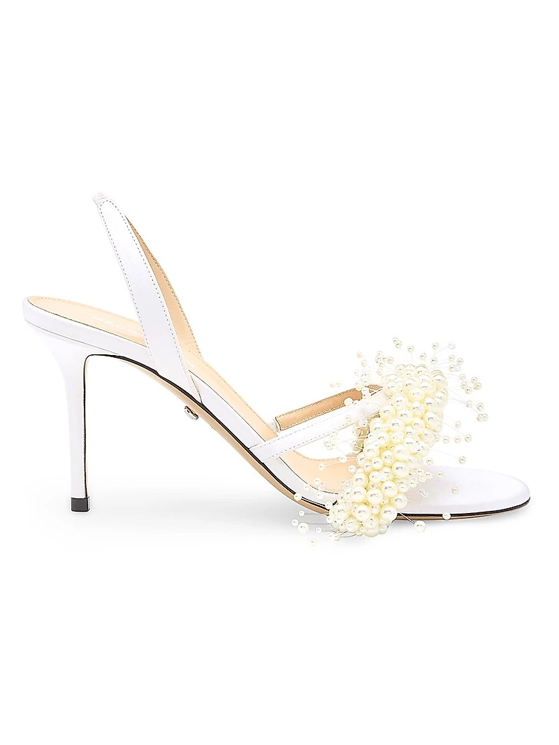 85MM Floating Pearl Satin Sandals