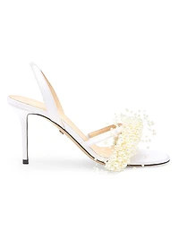 85MM Floating Pearl Satin Sandals