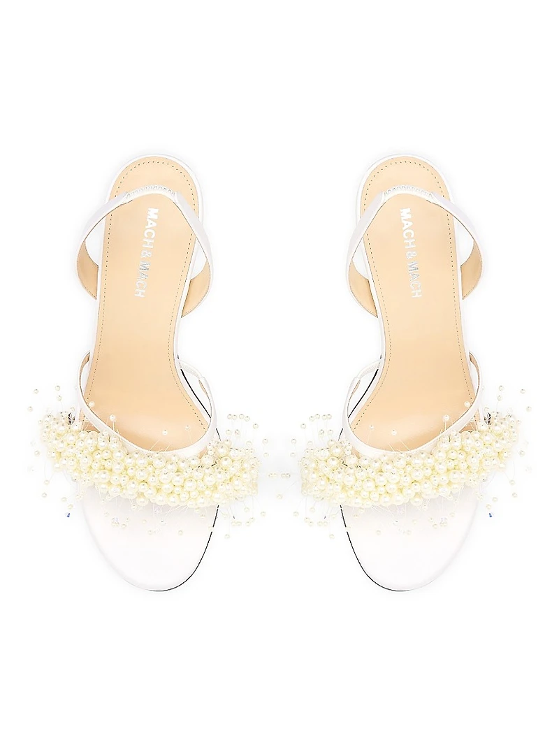 85MM Floating Pearl Satin Sandals