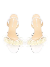 85MM Floating Pearl Satin Sandals