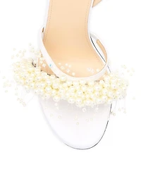 85MM Floating Pearl Satin Sandals