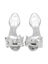 Le Cadeau 95MM Wrapped Mirror-Effect Leather Slingback Sandals
